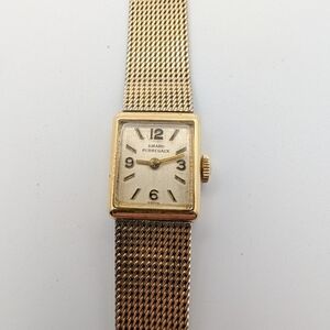 Girard Perregaux Ladies 10k Gold Filled Vintage Watch Mesh Gold Bracelet RUNNING